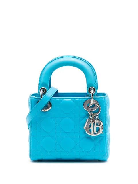 Christian Dior Pre-Owned 2012 Mini Lambskin Cannage Lady Dior satchel Blue YFPGWX3YE5EFG5PX