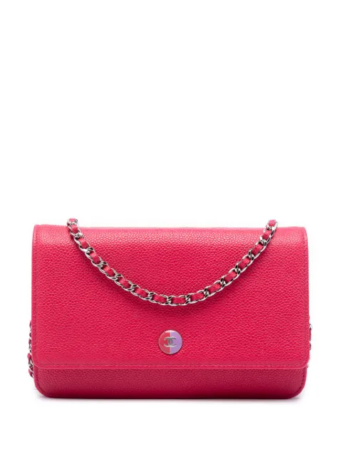 CHANEL Pre-Owned 2012-2013 Caviar Bicolor CC Wallet On Chain crossbody bag Pink JI0V3F0V6391BE1W