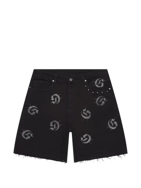 GODSPEED embroidered denim shorts Black GS347