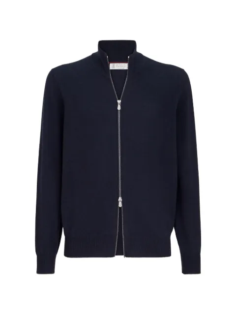 Brunello Cucinelli cashmere high-neck cardigan with zipper Blue M2200106CW425