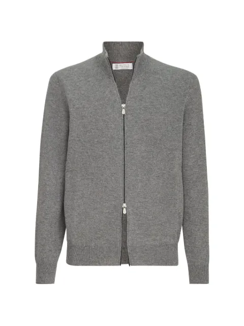 Brunello Cucinelli cashmere high-neck cardigan with zipper Grey M2200106CG217
