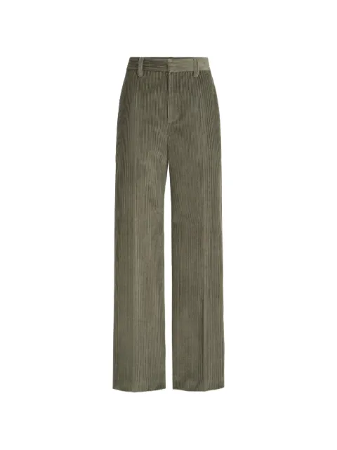 Brunello Cucinelli cotton corduroy loose trousers with Monili Green MA180P8724C983
