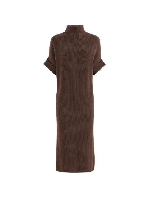 Brunello Cucinelli cashmere rib-knit mock-neck dress Brown M12203A94C4211