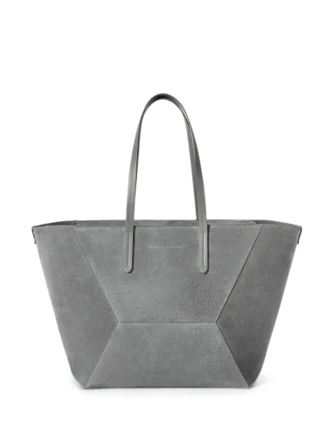 Brunello Cucinelli BC Duo bag in suede with Monili Grey MBDLB2571C9784