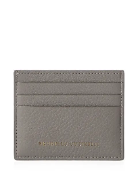 Brunello Cucinelli grained calfskin card case Grey MWCAM2713C9784