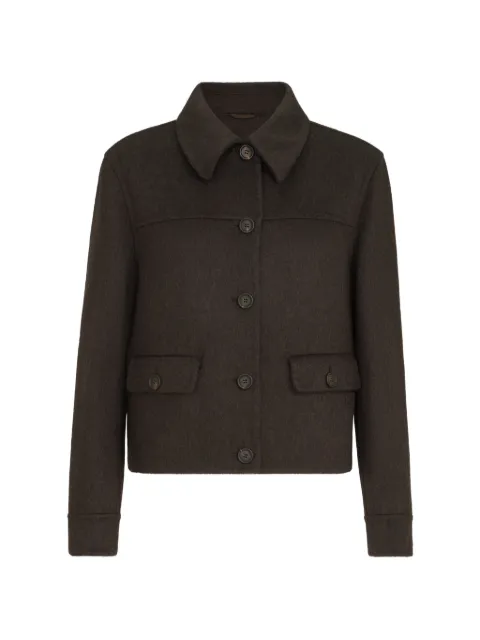 Brunello Cucinelli hand-crafted outerwear jacket in cashmere-beaver double cloth with Monili Brown MD5037289C125