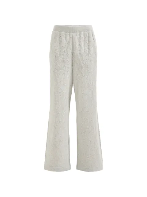 Brunello Cucinelli lace-flowers jersey track trousers in sparkling virgin wool and cashmere Grey MG963B2Y69C3996