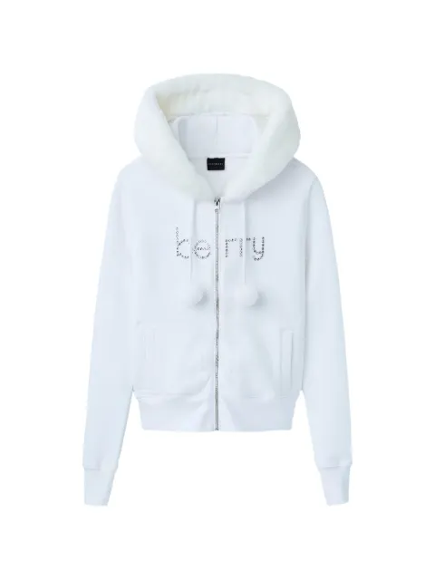 GV Gallery Raspberry Hills pom-pom zip-up hoodie White GV037