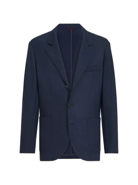 Brunello Cucinelli cashmere jersey blazer with patch pockets Blue ML8968J02C8272
