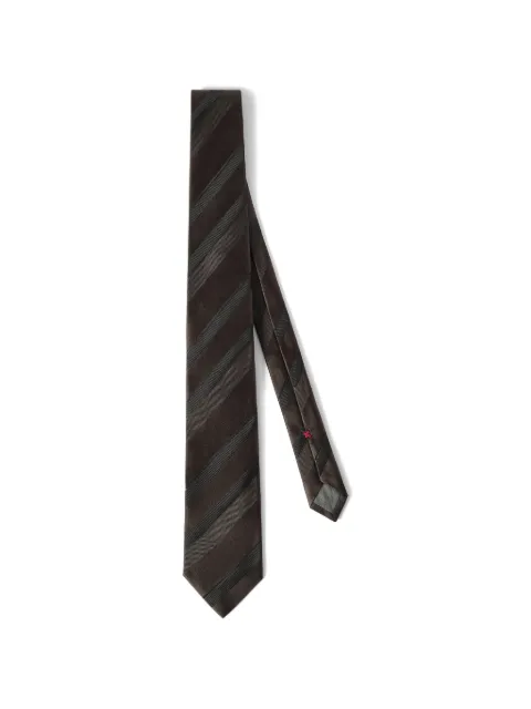 Brunello Cucinelli regimental stripe silk tie Brown MY8610018C2559