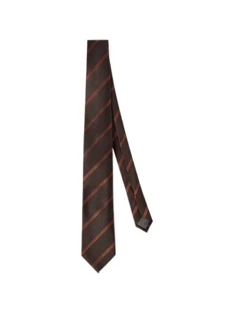 Brunello Cucinelli striped silk tie Brown MY8620018C8034
