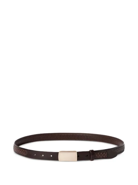Brunello Cucinelli textured calfskin belt with box-frame buckle Brown MAUMK214C6074