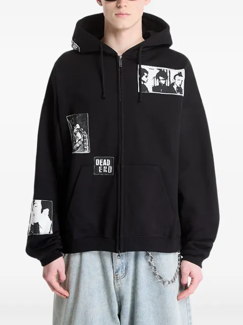 WASTED patch-detail zip hoodie Black WP000341