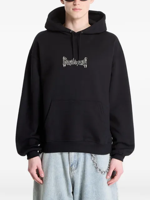 WASTED snake-print logo-embroidered hoodie Black WP000356