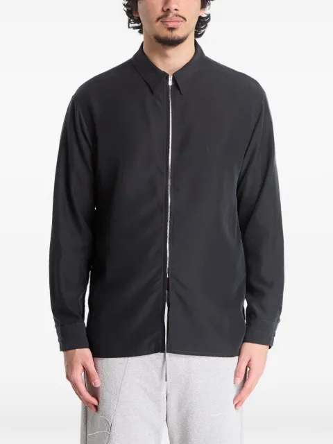 Post Archive Faction zip-up long-sleeve shirt Black A2106BR