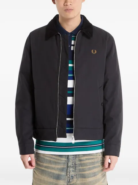 Fred Perry Caban corduroy-collar bomber jacket Black J8535