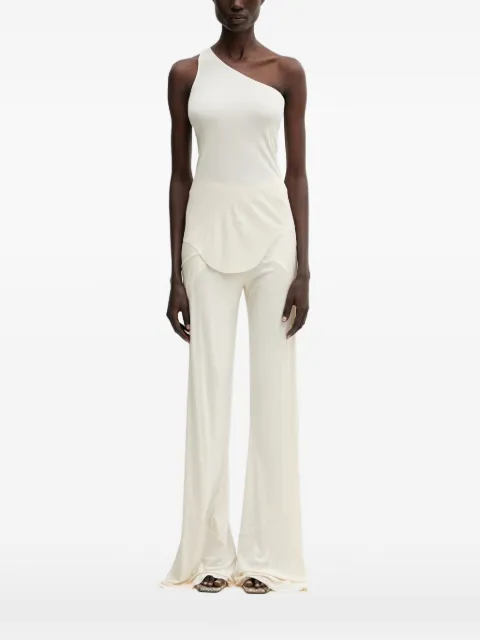 Rick Owens Lilies one-shoulder curved-hem T-shirt Neutrals LI01F7105RRV
