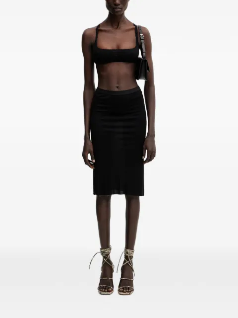 Rick Owens Lilies elasticated-waistband jersey midi skirt Neutrals LI01F7321RV