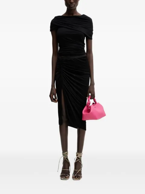 Rick Owens Lilies Lola ruched boat-neck top Black LI01F7223RV