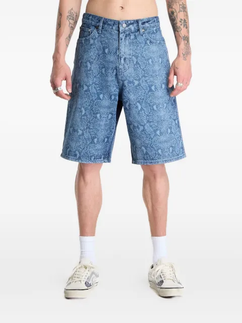 Daily Paper snake-effect laser-cut shorts Blue 2610073