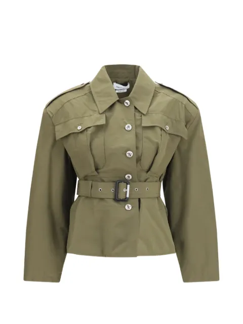 Alexander McQueen cropped belted jacket Green 875815QEAHY