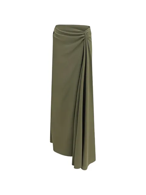 Alexander McQueen asymmetric-waist maxi skirt Green 876822QBADT