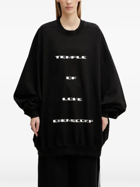 Rick Owens DRKSHDW slogan-print oversized sweater Black DS01F4242RIGP7P