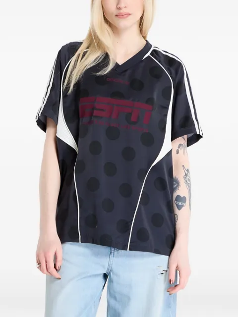 adidas polka-dot mesh-panel T-shirt Grey KV1189