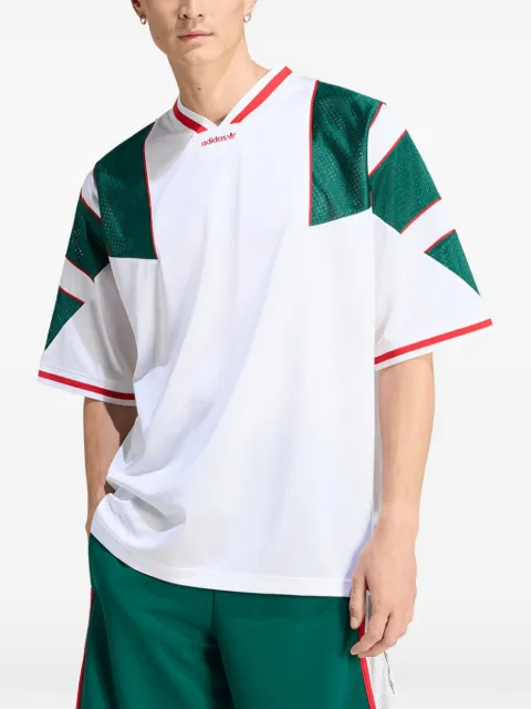 adidas mesh-panel jersey T-shirt White KE0156
