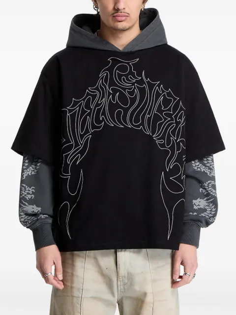Pleasures Dragon layered hoodie Black P26SP011