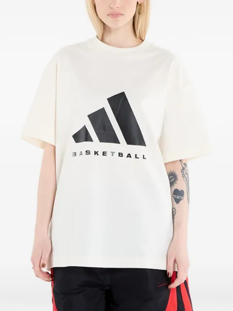 adidas Basketball logo-print T-shirt White JZ9528