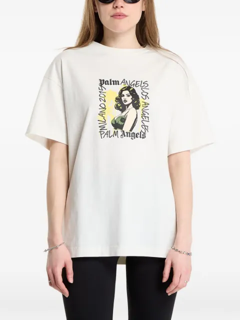 Palm Angels graphic-print T-shirt Neutrals PMAA109S26JER00F0384