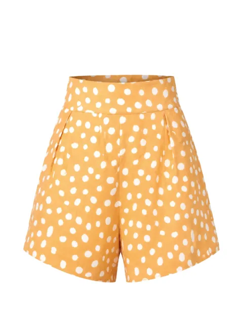 Adriana Degreas polka-dot pleated shorts Yellow SHCT0133V26