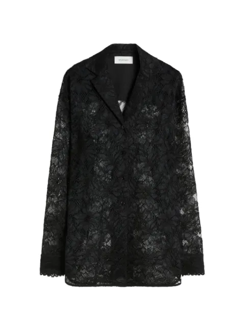 Sportmax floral-lace notched-lapel shirt Black 2911016206