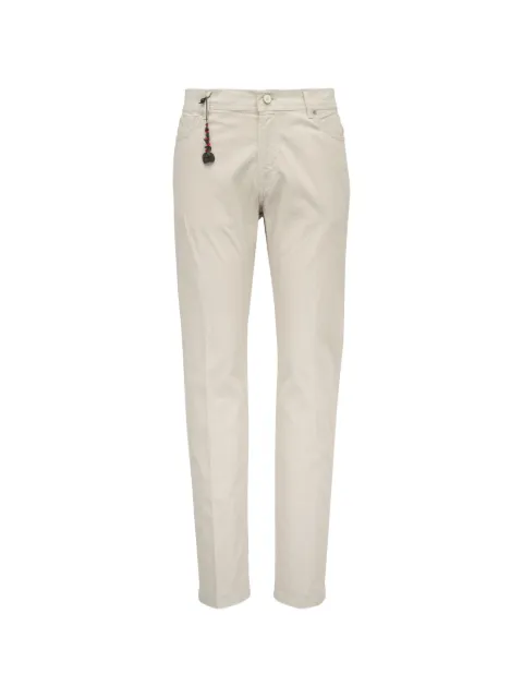 Marco Pescarolo slim-fit five-pocket trousers Neutrals 4801MP02