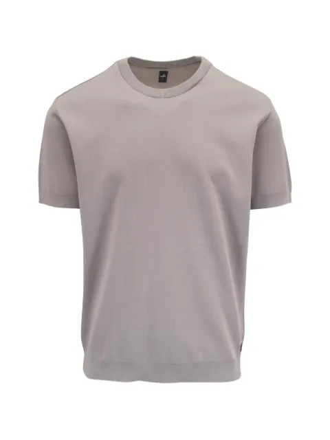 wahts Miles ribbed-trim piqué T-shirt Grey MILESLUXPIQ335