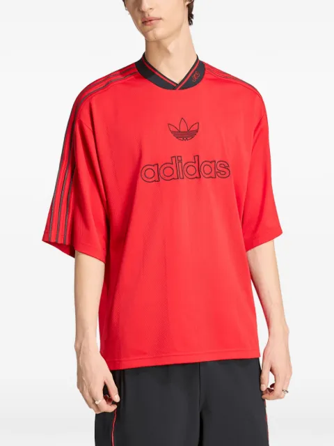 adidas logo-embroidered oversized T-shirt Red KC9103