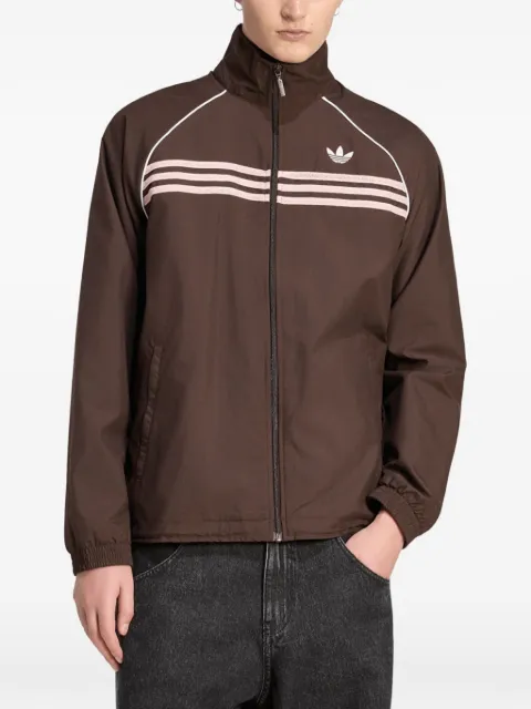adidas striped raglan-sleeve track jacket Brown KC6436
