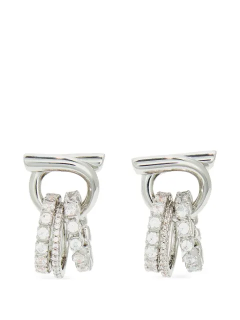 Ferragamo Gancini crystal-embellished earrings Silver 761003
