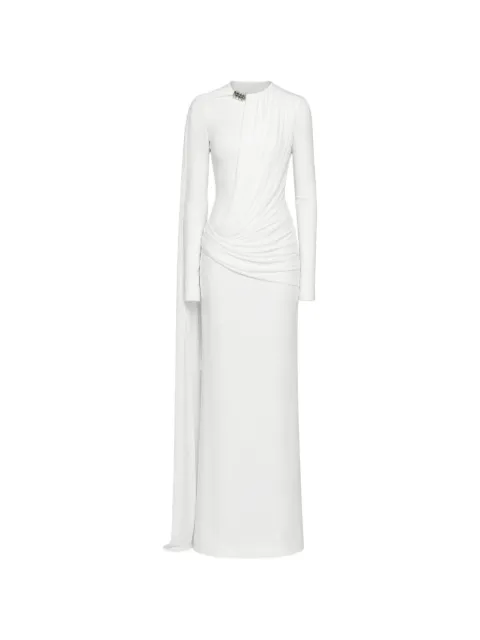 CHATS BY C.DAM Nilah draped embellished maxi dress White CV392