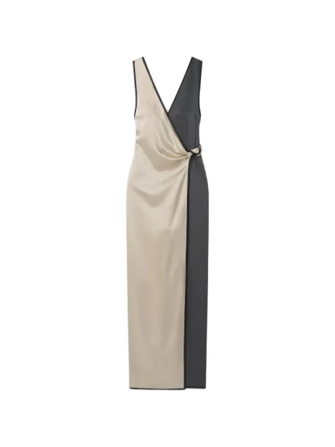 Nanushka colour-block wrap dress Green NW26SSDR30568