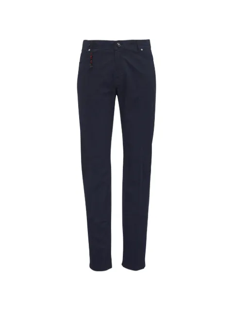 Marco Pescarolo logo-patch straight-leg trousers Blue 4801MP28