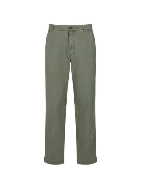 Closed straight-leg button-fastening trousers Green C3181153520614