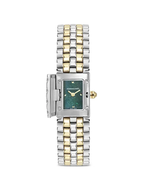 Ferragamo Secret hinged-cover 30mm watch Green 789402
