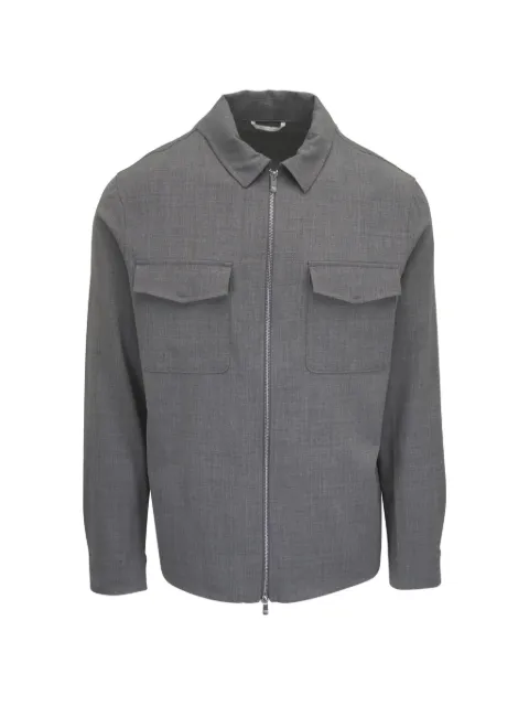 Marco Pescarolo crepe-texture zip-up jacket Grey URUS532002