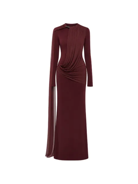 CHATS BY C.DAM Nilah draped-detailing maxi dress Red CV392NILAH