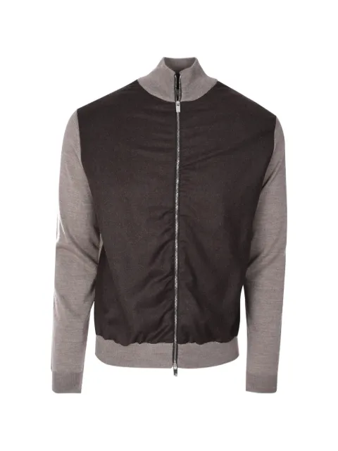 Tombolini panelled turtleneck cardigan Grey WM33IALT