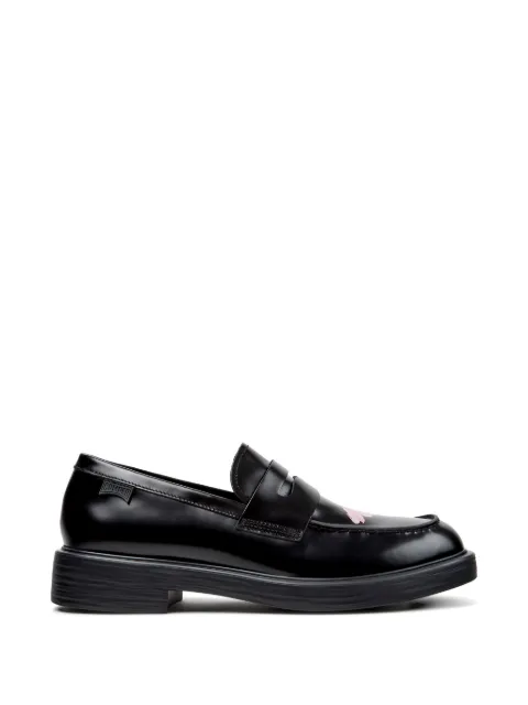 Camper floral-print leather loafers Black K101045007