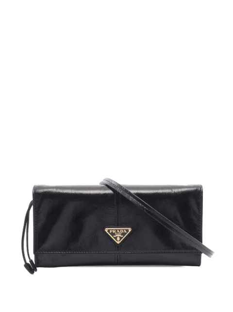 Prada Pre-Owned 2013-2026 Calfskin Wallet on Strap crossbody bag Black PFONVHQM3IOTHUI5