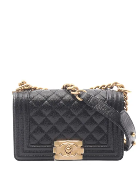CHANEL Pre-Owned 2021-2026 Small Quilted Caviar Boy Flap crossbody bag Black DRZ2BH8OR55ZYS40